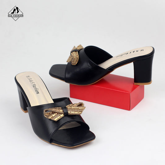 Open-Toe Stone Heel Shoes