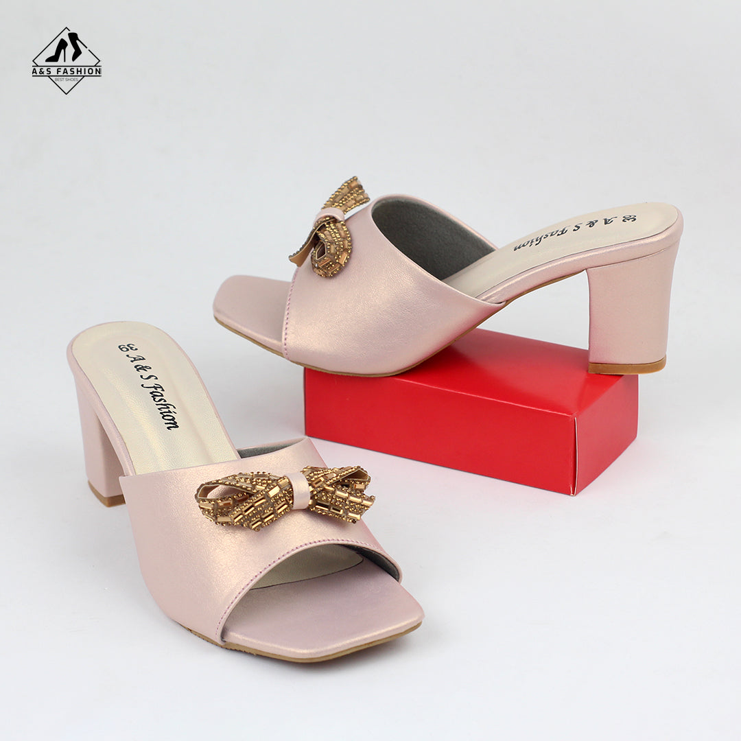 Open-Toe Stone Heel Shoes