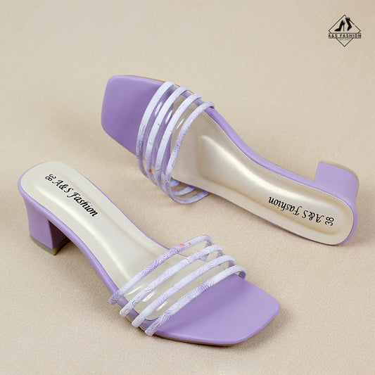 Transparent Open-Toe Block Heel Shoes