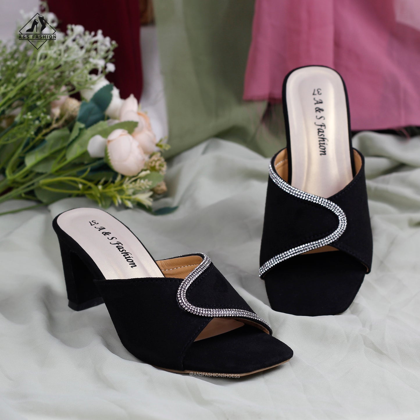 Open-Toe Block Heel Shoes