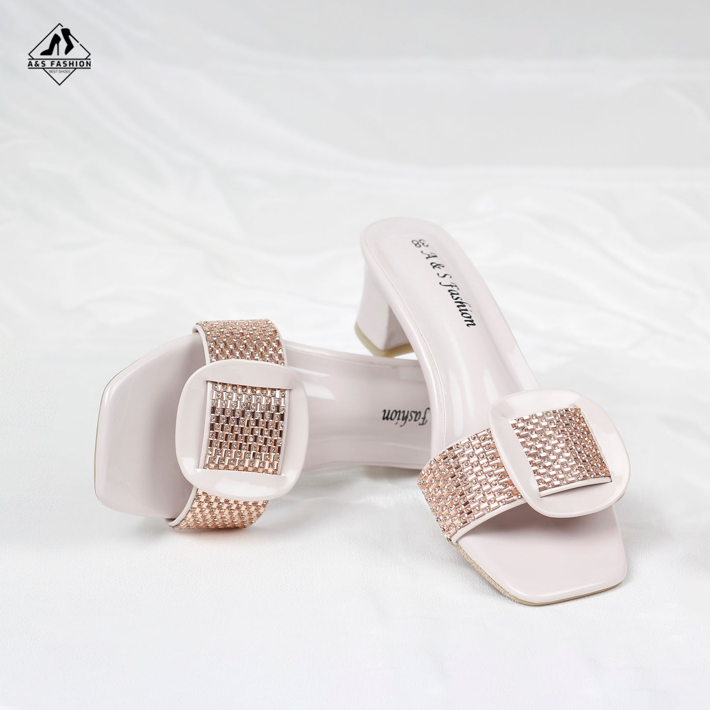 Rhine stones mules Heel Shoes