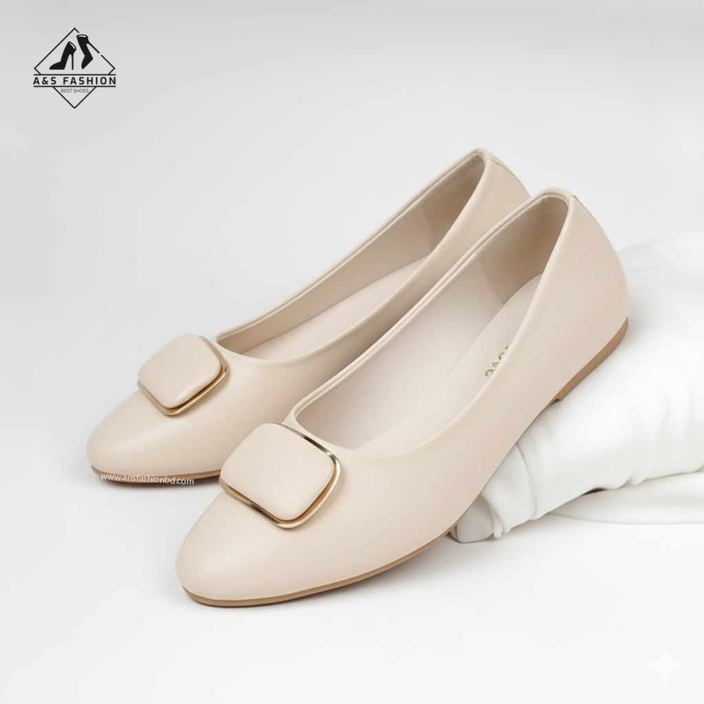 Women Full Shoes Gold Bow Tei