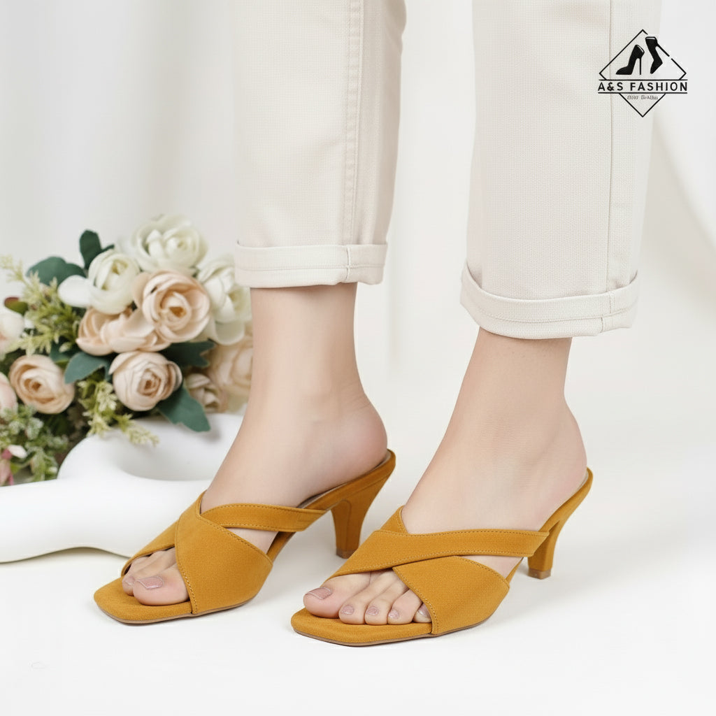 Cross-strap Slip-on Mule Shoes