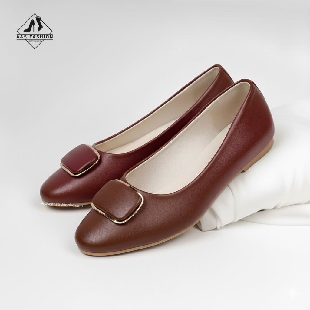 Women Full Shoes Gold Bow Tei