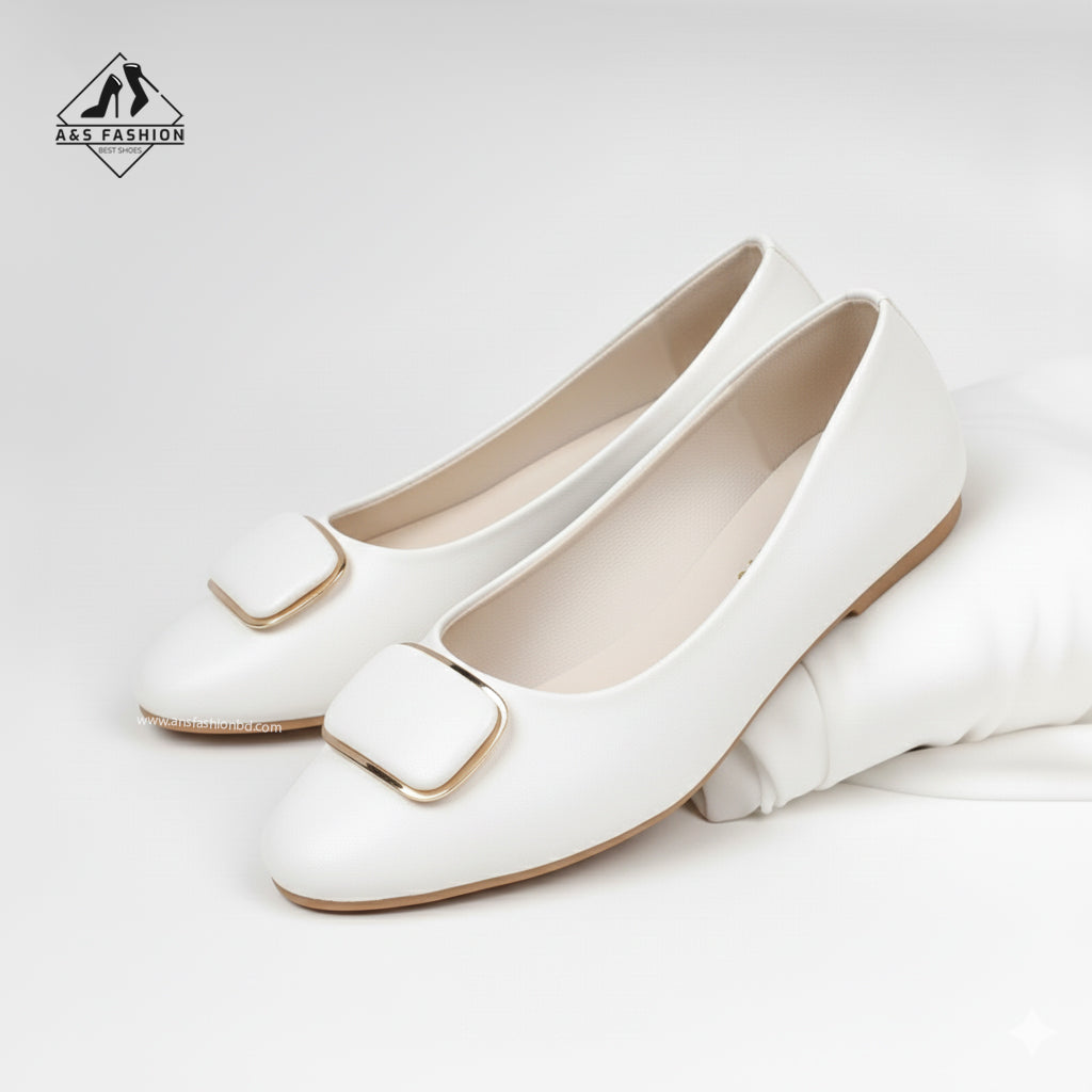 Women Full Shoes Gold Bow Tei