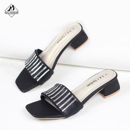 Stylish Open-Toe Block Heel Shoes