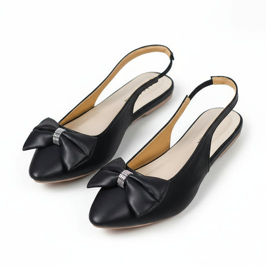 Bow Tai Stone Half Falt Shoes