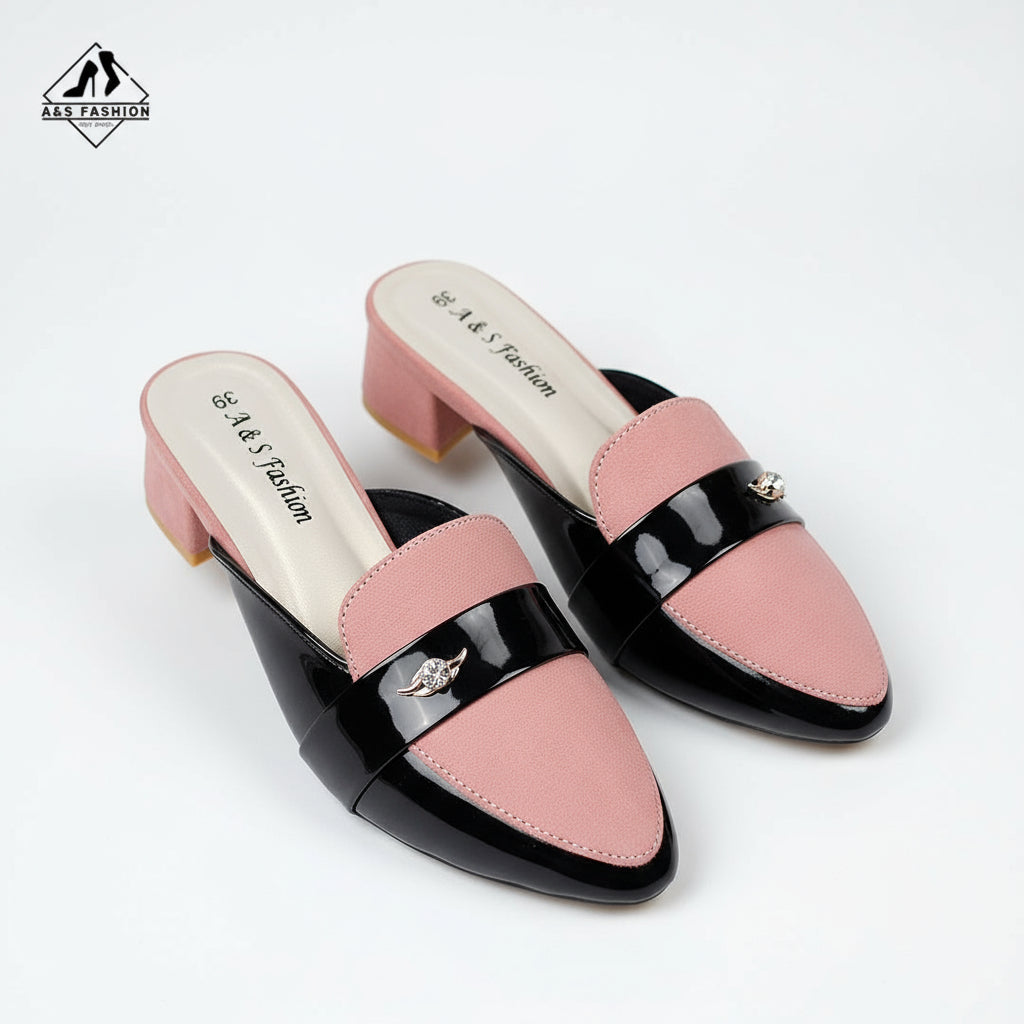 Stone Half  Block Heel Shoes