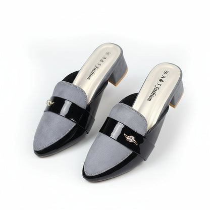 Stone Half  Block Heel Shoes