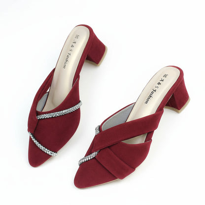 Half Stone Box heel Shoes