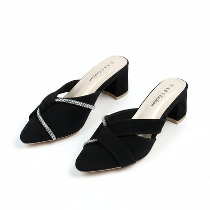 Half Stone Box heel Shoes