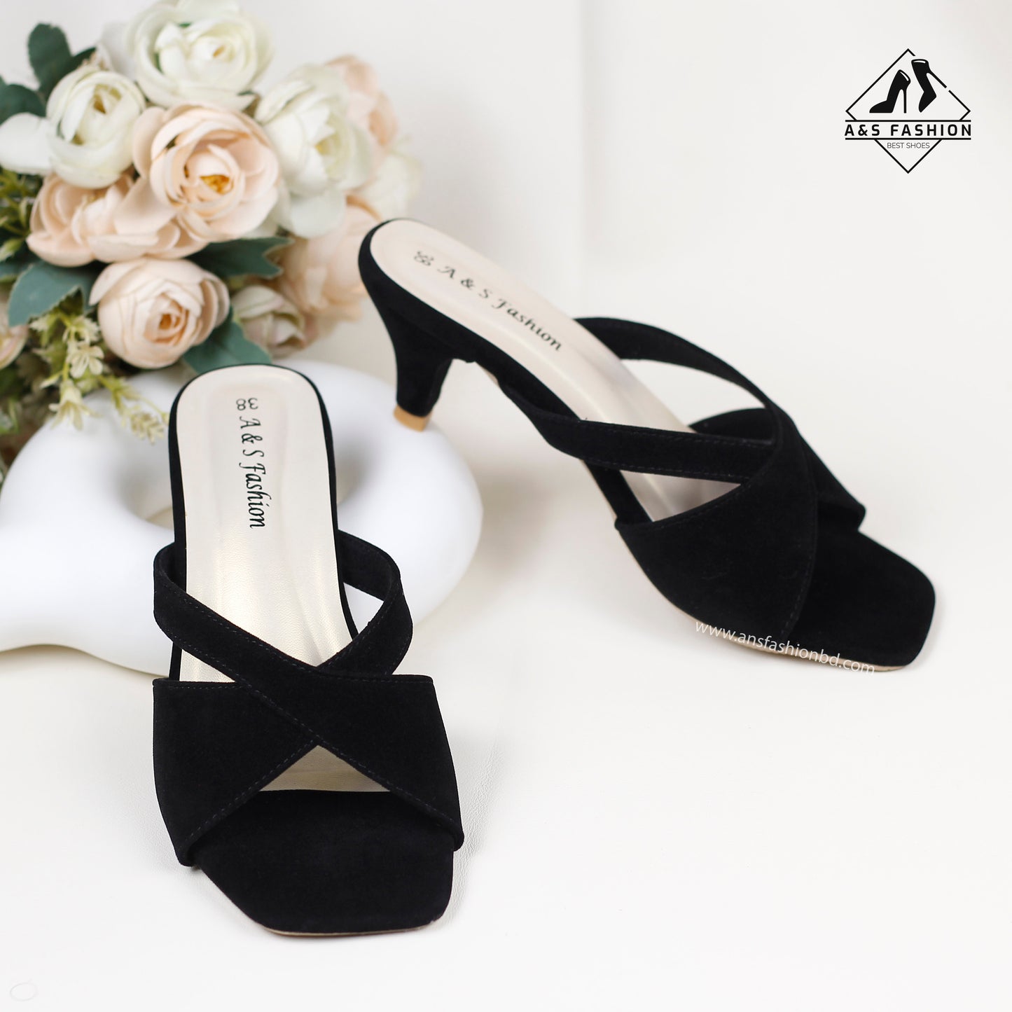 Cross-strap Slip-on Mule Shoes