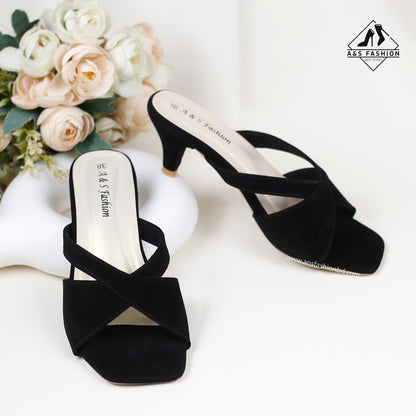 Cross-strap Slip-on Mule Shoes