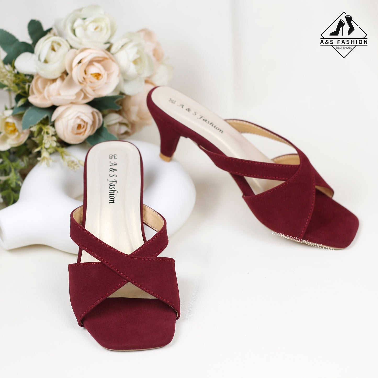 Cross-strap Slip-on Mule Shoes