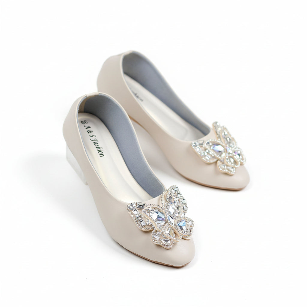 Flat Butterfly Stone Shoes