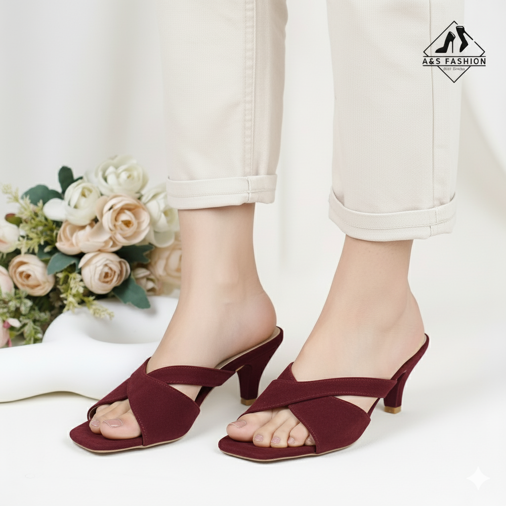 Cross-strap Slip-on Mule Shoes