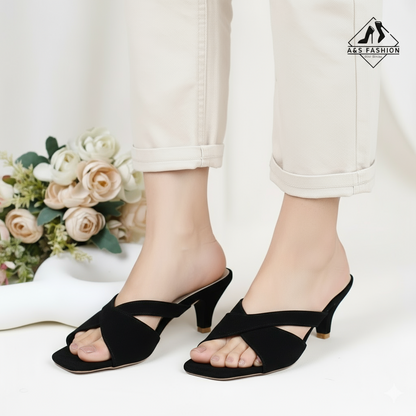 Cross-strap Slip-on Mule Shoes